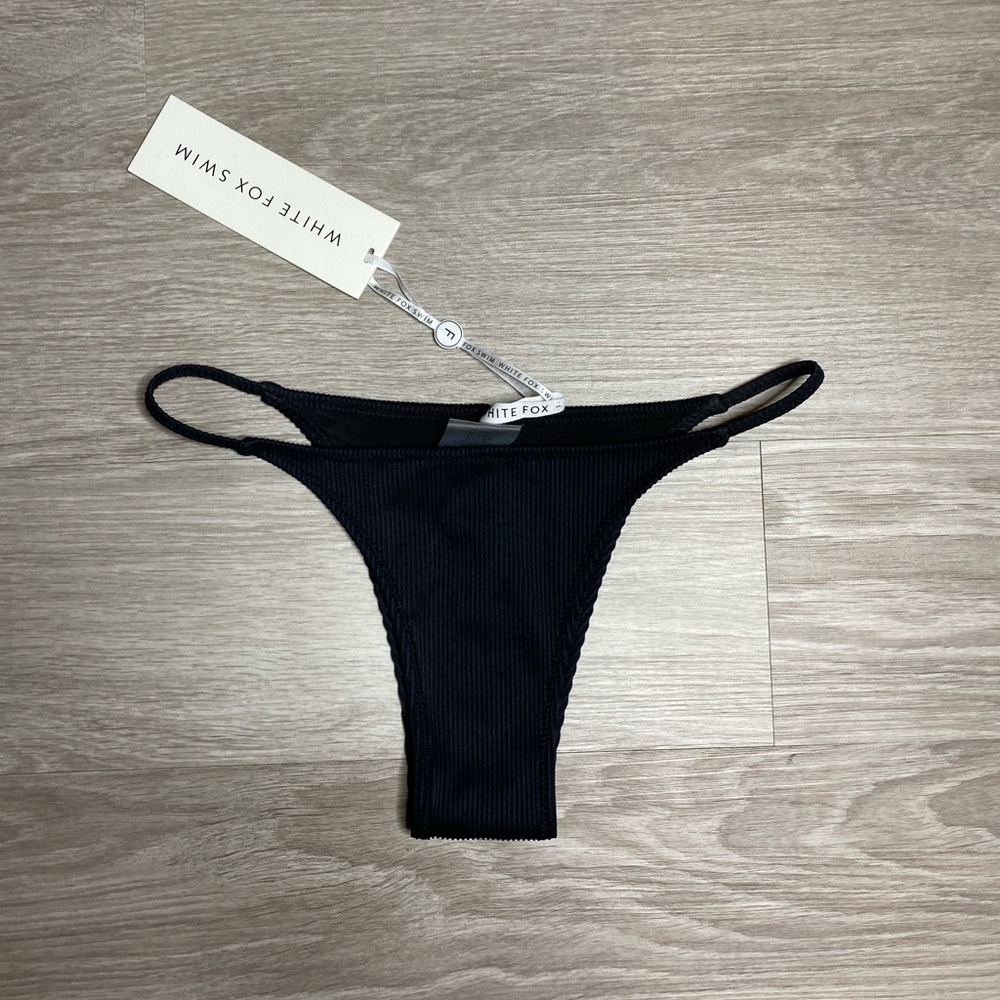 White Fox Boutique Maui Black Bikini Bottoms NWT